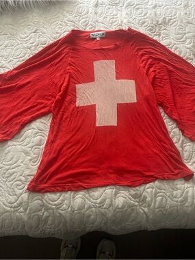 Wildfox Cross Oversize Raglan tee shirt XS